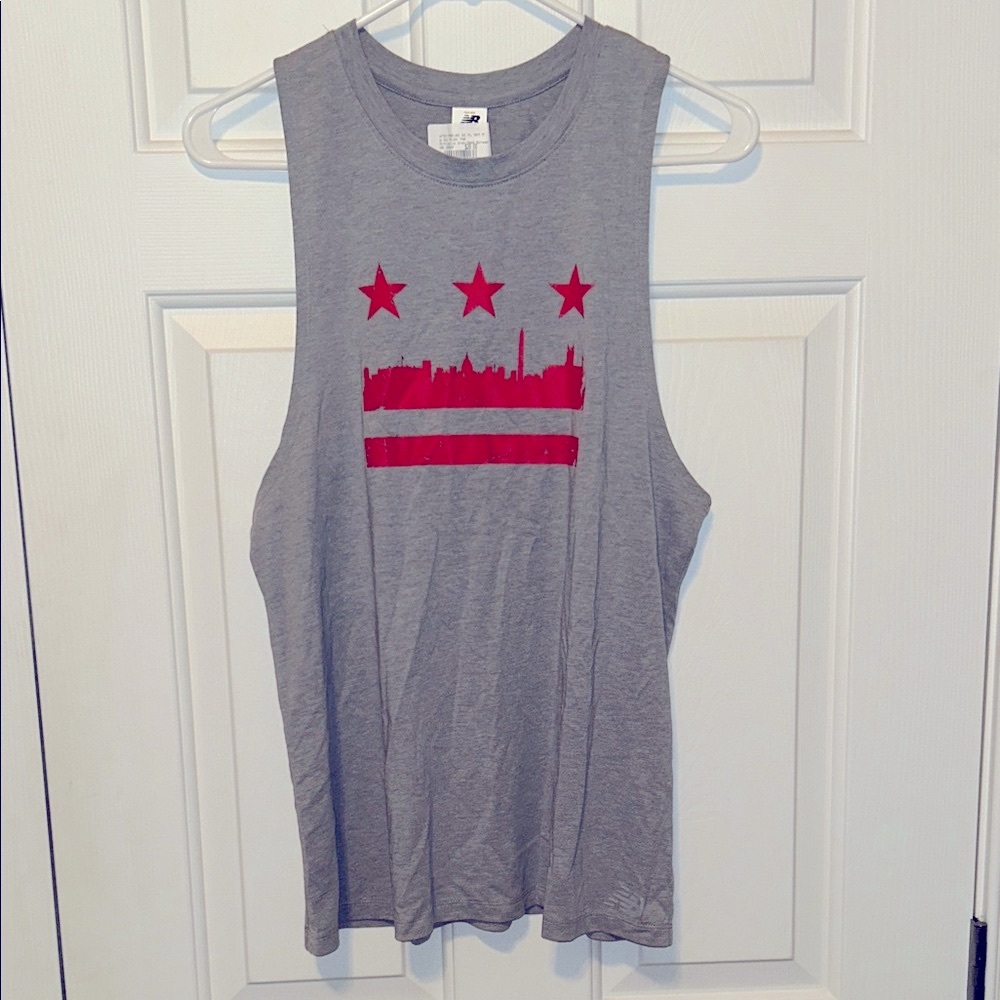 New Balance Gray Tank Top with Red Accents